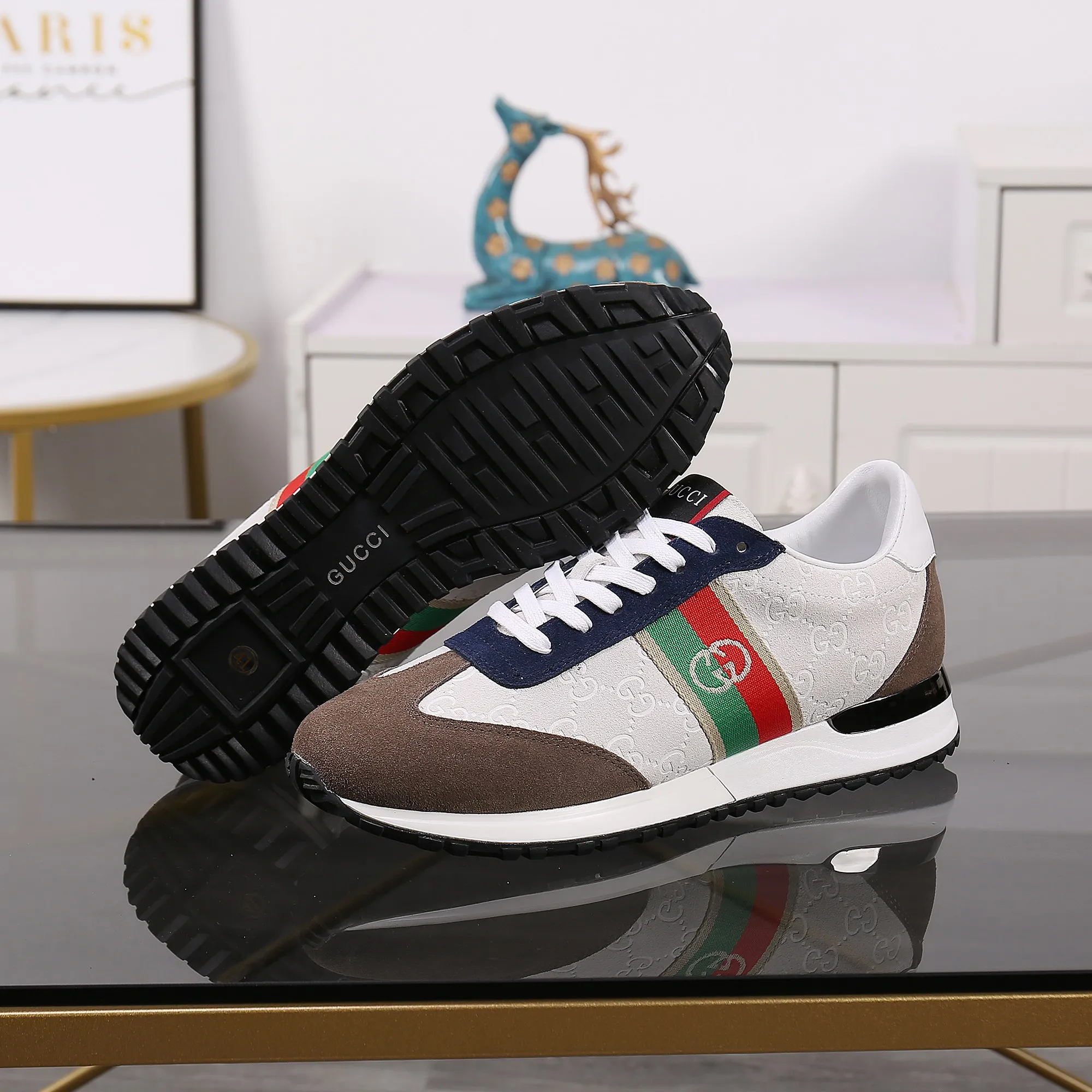 p420👾👾Spring new style is here again! [Gucci Sports Men's Shoes] Gucci fashionable casual men's shoes🇨🇳Original 1:1 mold opening, new models are available first💯Not high-profile but avant-garde, simple, low-key and fashionable, super versatile style🌿Made of original cowhide➕Sheepskin lining🎋The version is comfortable on the feet, and the workmanship is first-class🍍38-44 Large quantities in stock